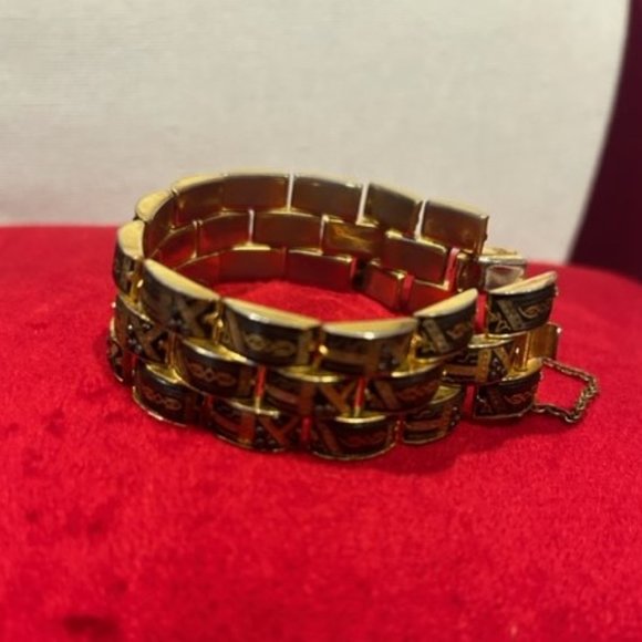 VTG DAMASCENE Spain 3-Row Link BRACELET - Picture 6 of 8